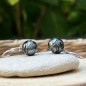 Vai Moana - Boucles d'Oreilles Perles de Tahiti Gravure Océan