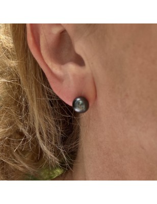 prix clous d oreille perle de Tahiti de huitre perle - perles tahitiennes en boucle oreille