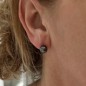 Boucles d'Oreilles Argent Rhodié et Perles de Tahiti de 8.51mm