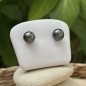 Boucles d'Oreilles Argent Rhodié et Perles de Tahiti de 8.51mm