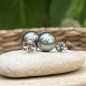 Серьги из таитянского жемчуга светло-серого цвета - 9,77 мм