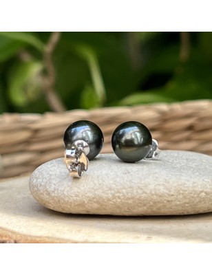 pendientes con perlas de Tahití