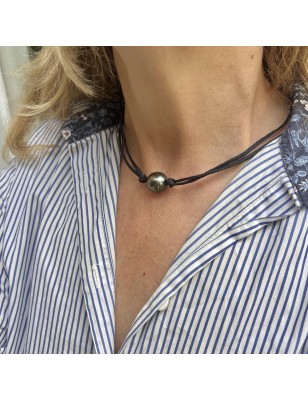 big black pearl from Tahiti men's necklace price