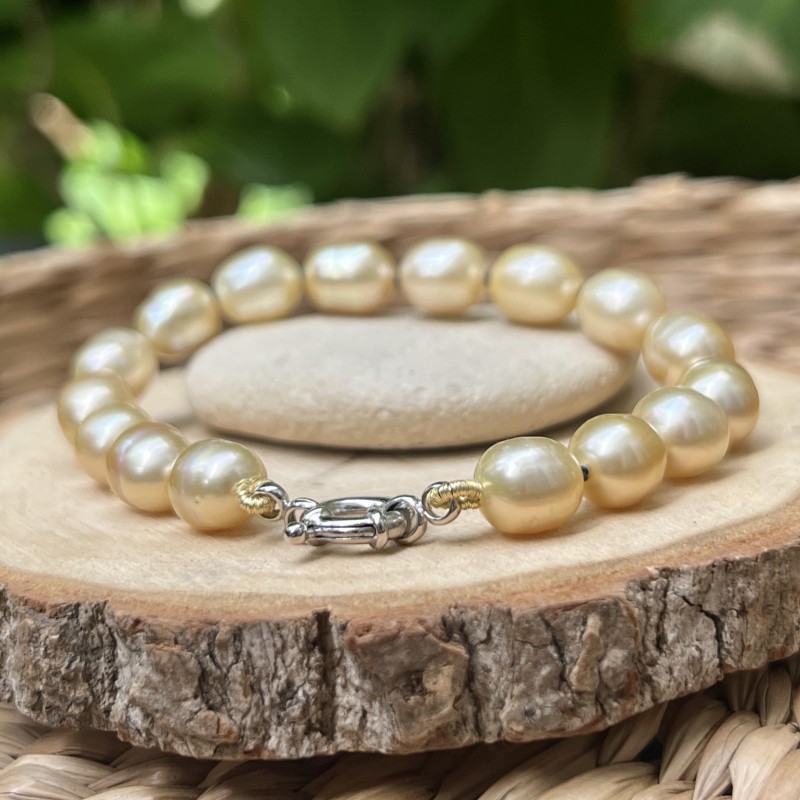 Hiriata - Perles Gold des Mers du Sud - Bracelet Hiriata - Perles Gold des Mers du Sud - Bracelet