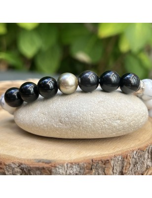 prix bracelet homme perle de Tahiti signification obsidienne