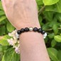Bracelet Perle de Tahiti - Obsidiennes et Howlites