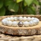 Howlith-Armband mit Tahiti-Perle in Pastellfarbe Howlith-Armband mit Tahiti-Perle in Pastellfarbe
