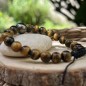 10.36mm Tahitian Peacock Pearl - Tiger's Eye Bracelet 10.36mm Tahitian Peacock Pearl - Tiger's Eye Bracelet