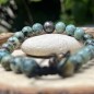 Türkis-Armband - Tahiti-Perle mit marquesanischer Gravur - 10 mm Türkis-Armband - Tahiti-Perle mit marquesanischer Gravur - 10 mm