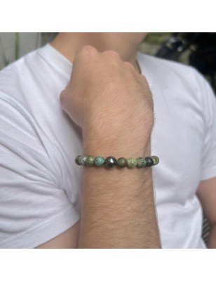 Turquoises and Tahitian Pearl Bracelet - 9.53mm