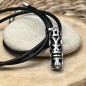 Collier Tiki Amour en Acier Inoxydable et Onyx Noire Collier Tiki Amour en Acier Inoxydable et Onyx Noire