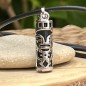 Collier Tiki Amour en Acier Inoxydable et Onyx Noire Collier Tiki Amour en Acier Inoxydable et Onyx Noire