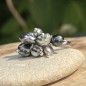 Bague Argent rhodié 9 Keshis de Tahiti Bague Argent rhodié 9 Keshis de Tahiti