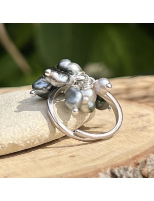 bague avec des keshis - bague tahitienne perles de culture