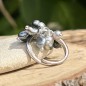 Bague Argent rhodié 9 Keshis de Tahiti Bague Argent rhodié 9 Keshis de Tahiti