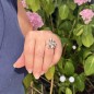 Bague Argent rhodié 9 Keshis de Tahiti Bague Argent rhodié 9 Keshis de Tahiti