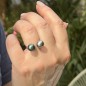 Sunset - Bague Argent Rhodié - 2 Perles de Tahiti