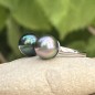 Sunset - Bague Argent Rhodié - 2 Perles de Tahiti