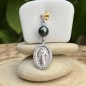 Pendentif Argent Rhodié Vierge Miraculeuse et Perle de Tahiti Pendentif Argent Rhodié Vierge Miraculeuse et Perle de Tahiti