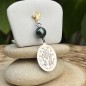 Pendentif Argent Rhodié Vierge Miraculeuse et Perle de Tahiti Pendentif Argent Rhodié Vierge Miraculeuse et Perle de Tahiti