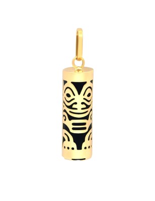 Mārama - Pendentif Tiki Or 18 Carats et Onyx Noir