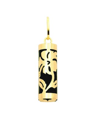 Tiki Hibiscus - Pendentif Tiki Or 18 Carats et Onyx Noir