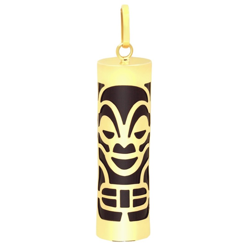 Tiki Santé - Pendentif Tiki Or 18 Carats et Onyx Noir