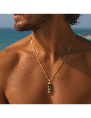 Tiki Santé - Pendentif Tiki Or 18 Carats et Onyx Noir
