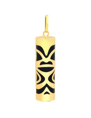Love Tiki - 18K黄金提基吊坠配黑玛瑙