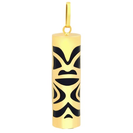 Love Tiki - 18K黄金提基吊坠配黑玛瑙