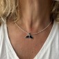 Black Enamel and Sterling Silver - Dolphin Tail Pendant Black Enamel and Sterling Silver - Dolphin Tail Pendant