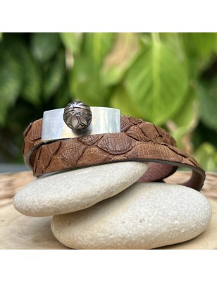 bracelet femme en serpent - bracelet perle de Tahiti