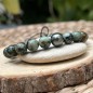 African Turquoise Bracelet with Peacock Tahitian Pearl African Turquoise Bracelet with Peacock Tahitian Pearl
