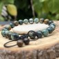 African Turquoise Bracelet with Peacock Tahitian Pearl African Turquoise Bracelet with Peacock Tahitian Pearl