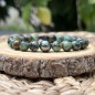 African Turquoise Bracelet with Peacock Tahitian Pearl African Turquoise Bracelet with Peacock Tahitian Pearl