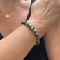 African Turquoise Bracelet with Peacock Tahitian Pearl African Turquoise Bracelet with Peacock Tahitian Pearl