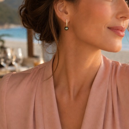 Pendientes con perla de Tahití