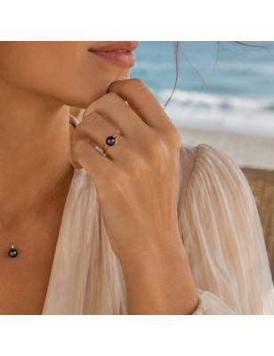 Anillo con perla de Tahití