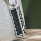 Health Tiki Pendant - Rhodium Silver - Black Agate Health Tiki Pendant - Rhodium Silver - Black Agate