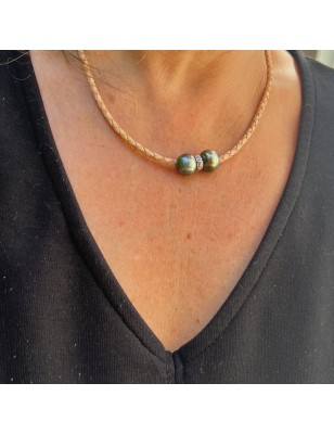 Collar de Hombre de Cuero con Perla Cultivada