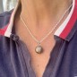 Ciondolo in argento rodiato con perla incisa, 14,74 mm Ciondolo in argento rodiato con perla incisa, 14,74 mm