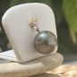 Ciondolo in argento rodiato con perla incisa, 14,74 mm Ciondolo in argento rodiato con perla incisa, 14,74 mm