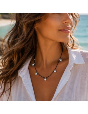 Collana di perle di Tahiti e spinello