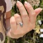 Ori - Anillo de Plata Rodiada con Perla de Tahití Azul Violáceo de 7,74 mm