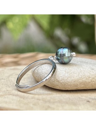 Anillo Colgante con Perla de Tahití - Anillo Tahitiano