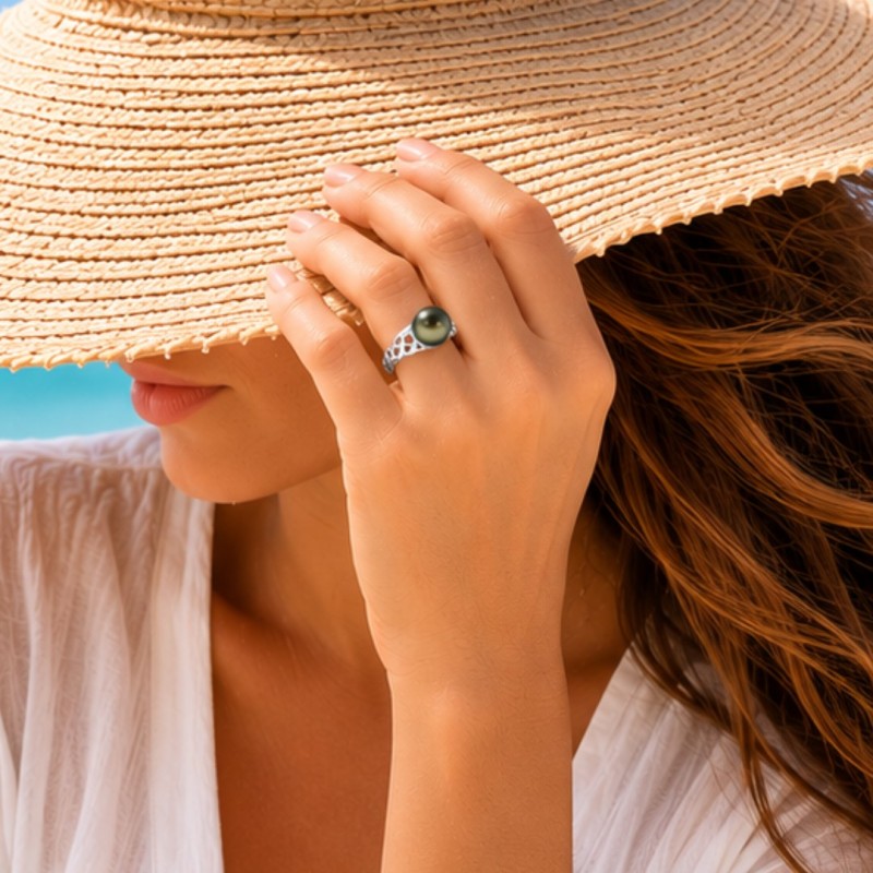 Origin - Genuine Tahitian Pearl Ring - 9/10mm