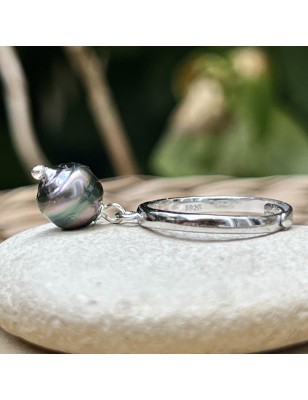 Anillo Colgante con Perla de Tahití - Anillo Tahitiano
