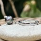 Ori - Anillo de Plata Rodiada con Perla de Tahití de 7,97 mm