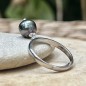 Ori - Anillo de Plata Rodiada con Perla de Tahití de 7,97 mm