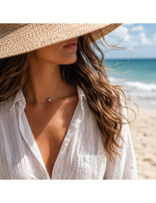 Collier Invisible Perle de Tahiti Ronde - Or 18 Carats